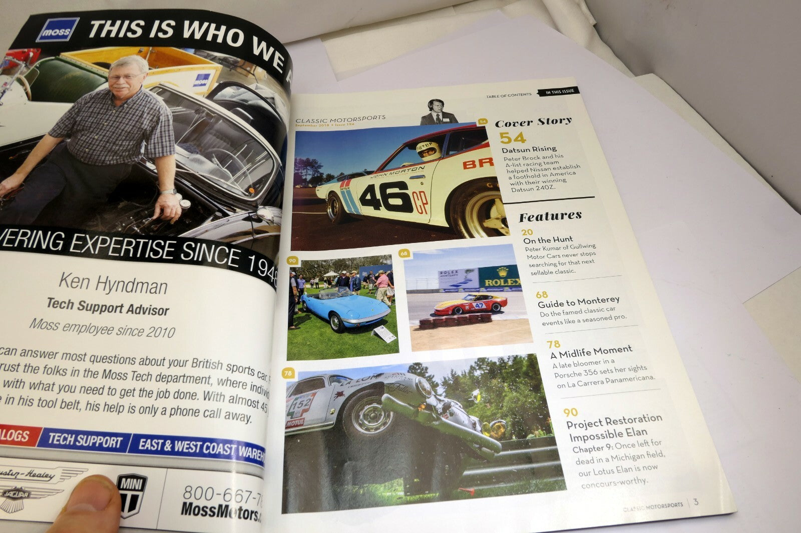 Classic Motorsport  Magazine September 2018 Monterey Guide Porsche vs Panamerica