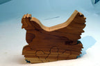 AROMATIC RED CEDAR 6X3X0.5" Wood carved Chicken Chicks moth repellant storage