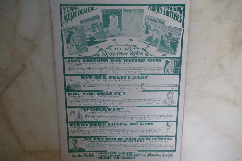 Wob-A-Ly Walk 1928 by Harry Warren and Bud Green, Shapiro, Bernstein and Co.
