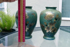 Pair Of Antique Japanese Brass Vases set of two mixed metal