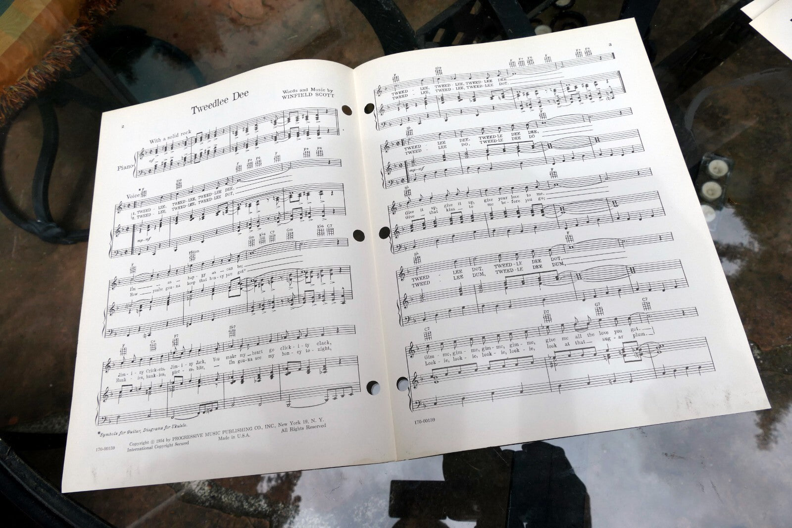 Tweedlee Dee by Winfield Scott  1954  Sheet Music Orchestra