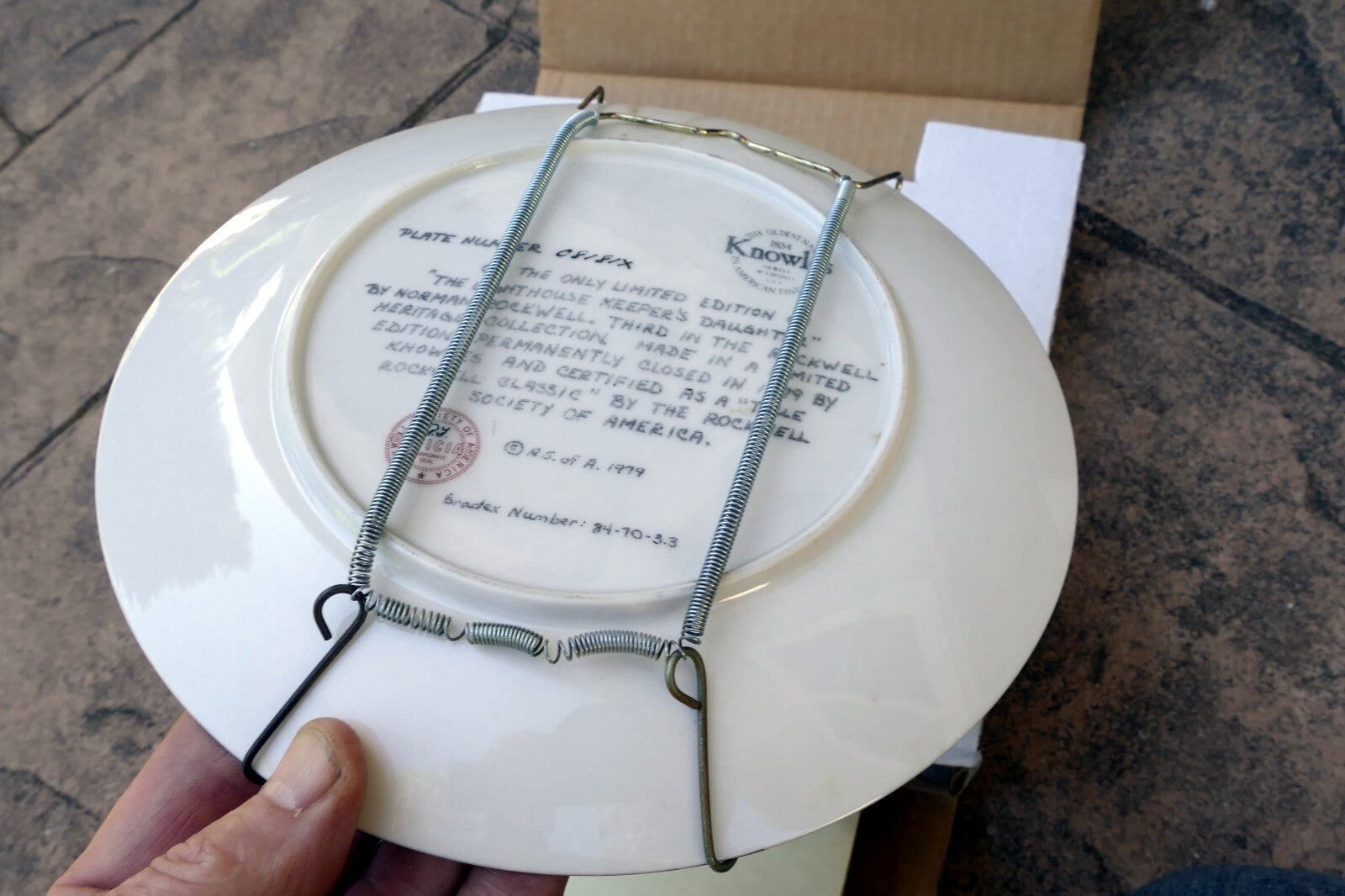 NORMAN ROCKWELL The Lighthouse Keepers Daughter Plate 1979 Christmas Knowles COA