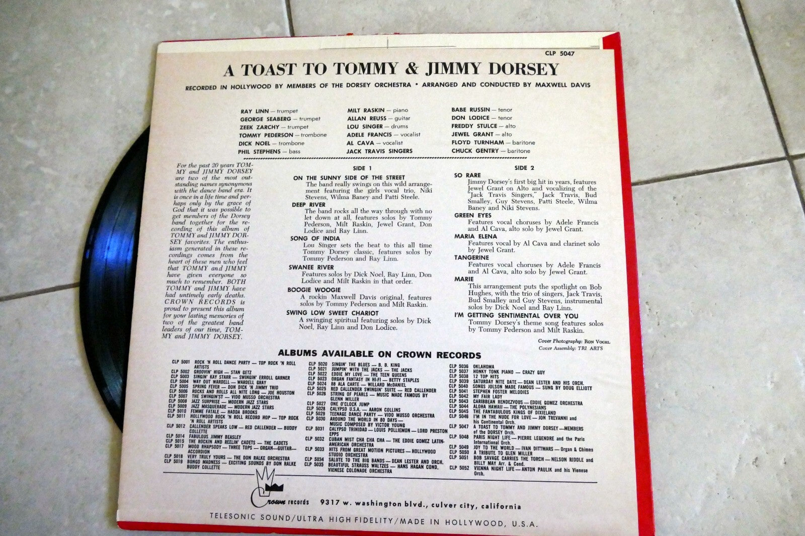 The Dorsey Orchestra - A Toast To Tommy And Jimmy Dorsey, VINYL LP