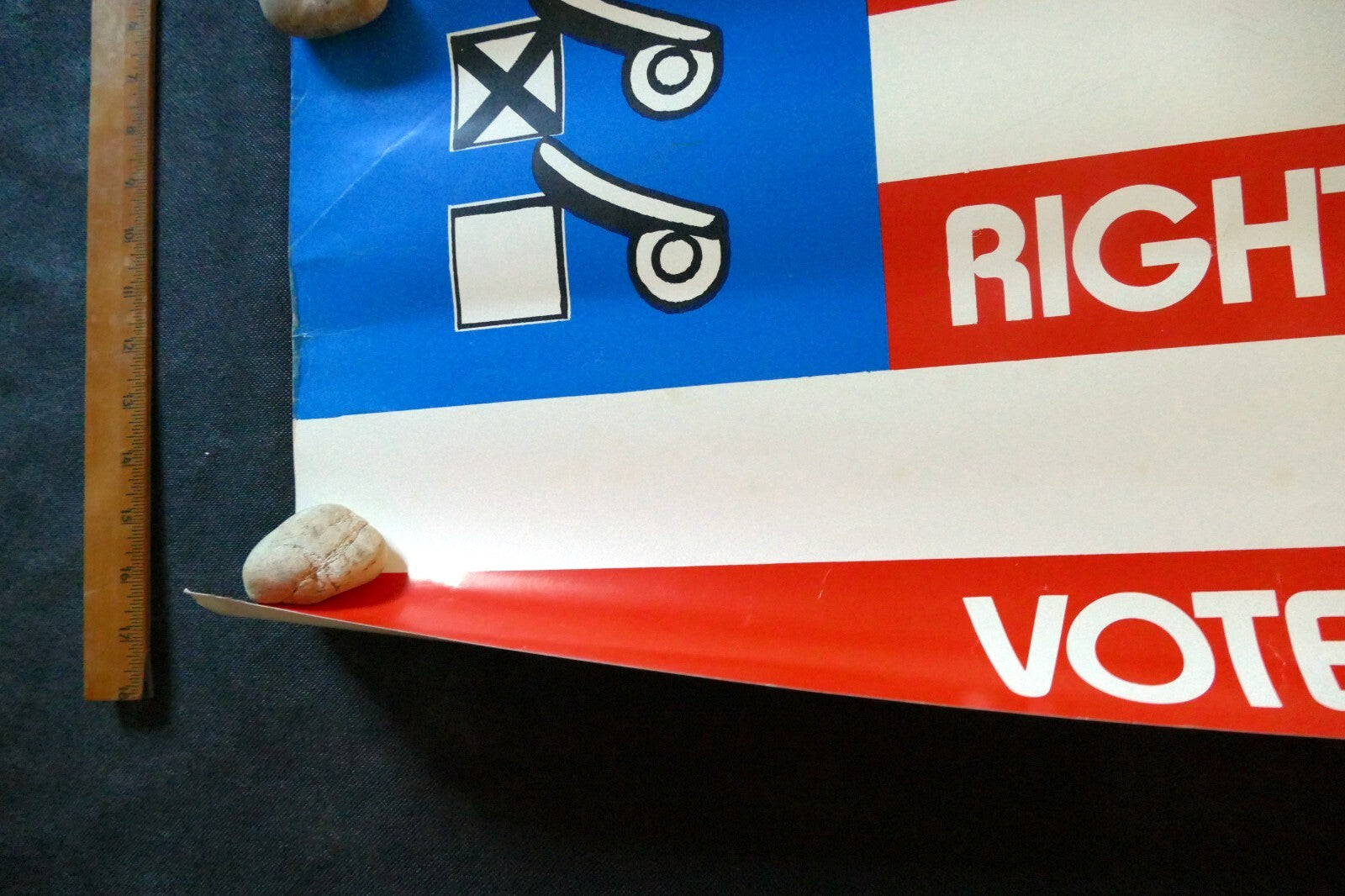 VOTE AD POSTER 12x29" American flag My country, Right or Wrong San Francisco USA