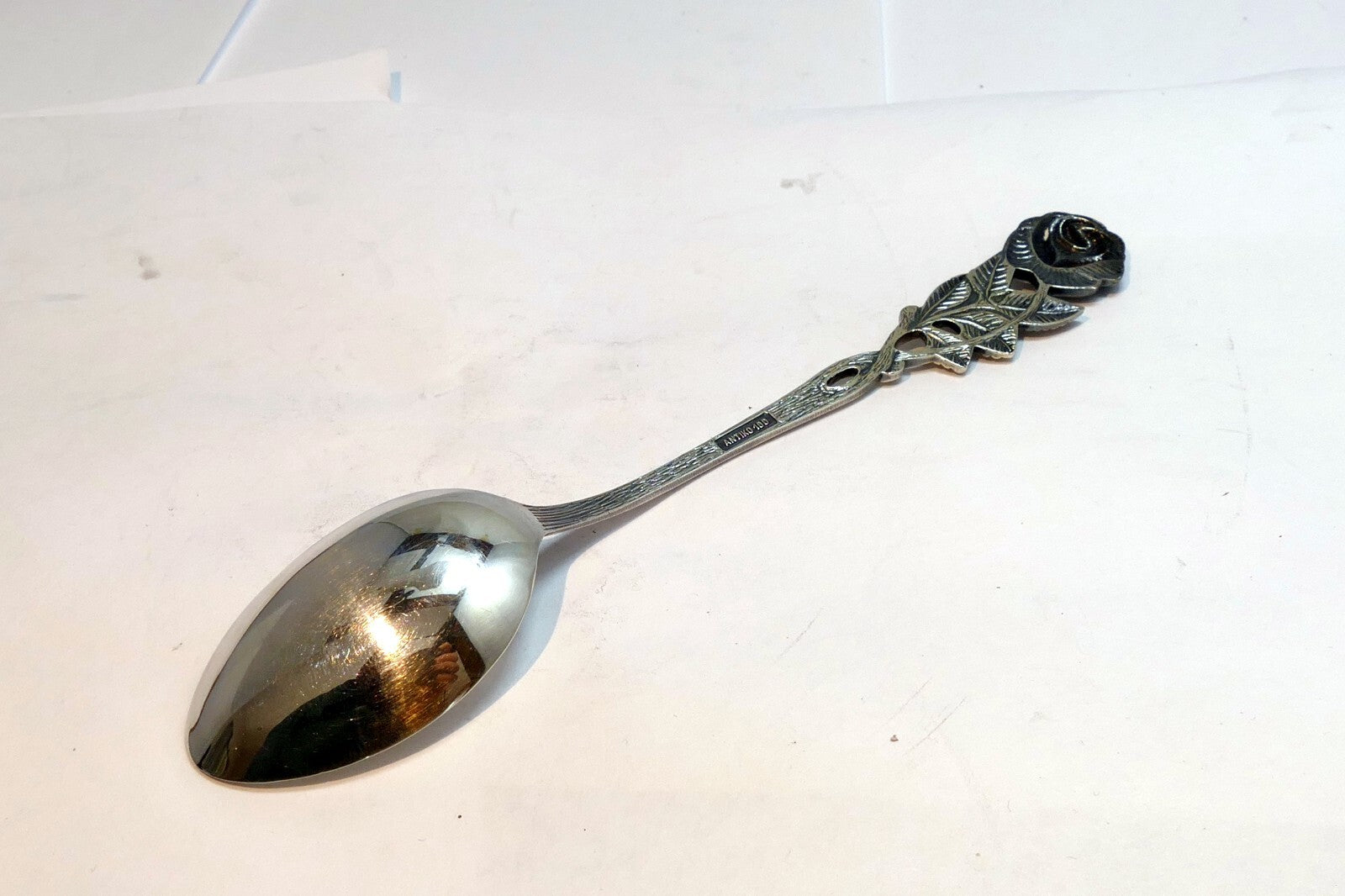 Silver Plate  Antico 100 Tea Spoon Silverware rose design floral
