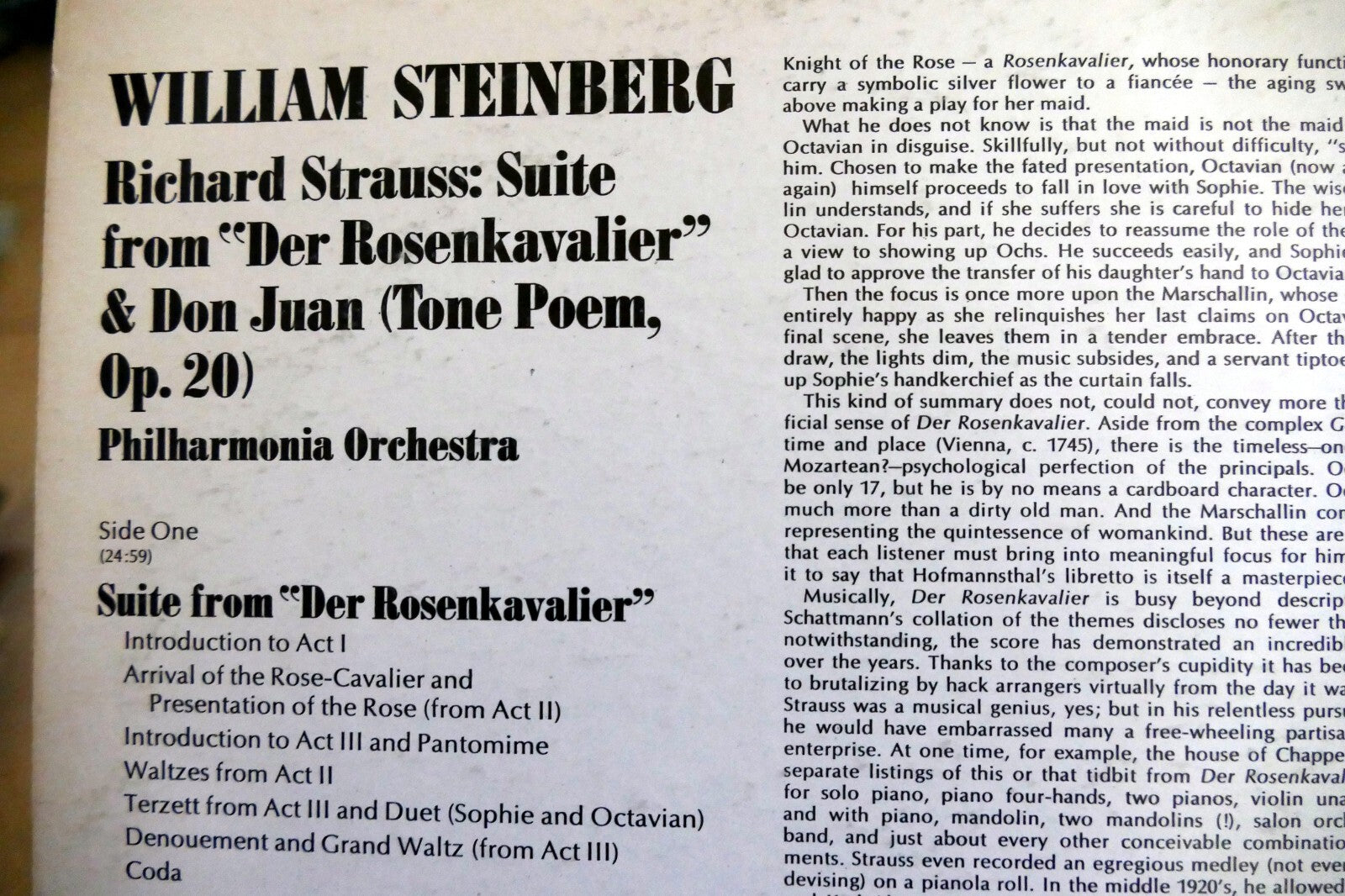 Richard Strauss: Suite from "Der Rosenkavalier" & Don Juan 12" L  S-60141