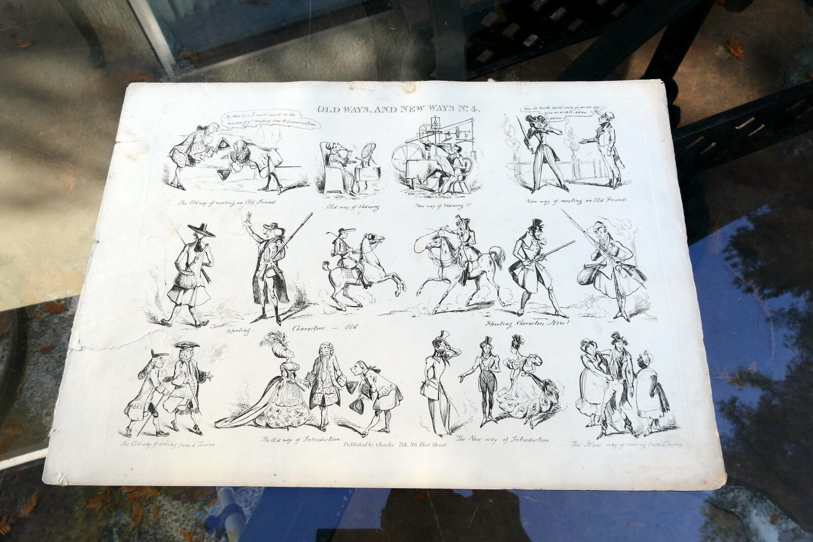 Old WAYS and NEW WAYS No 4 HENRY HEATH CARICATURE PRINT  1840 Victorian