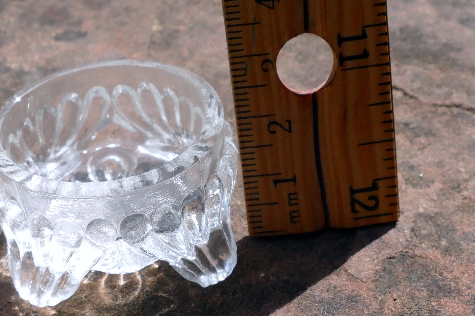 Salt Cellars Cut Crystal Hexagon Open Salt Oval Depression glass 1.5" small