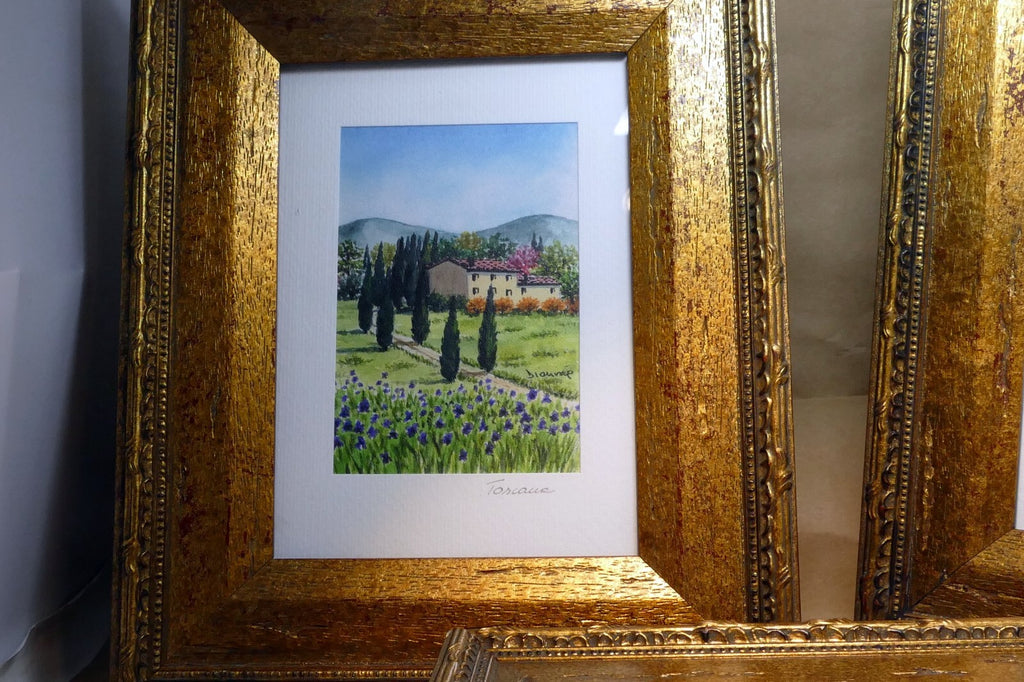 Pack of 3 Italy Tuscany style prints Framed signed Dianne lot of three