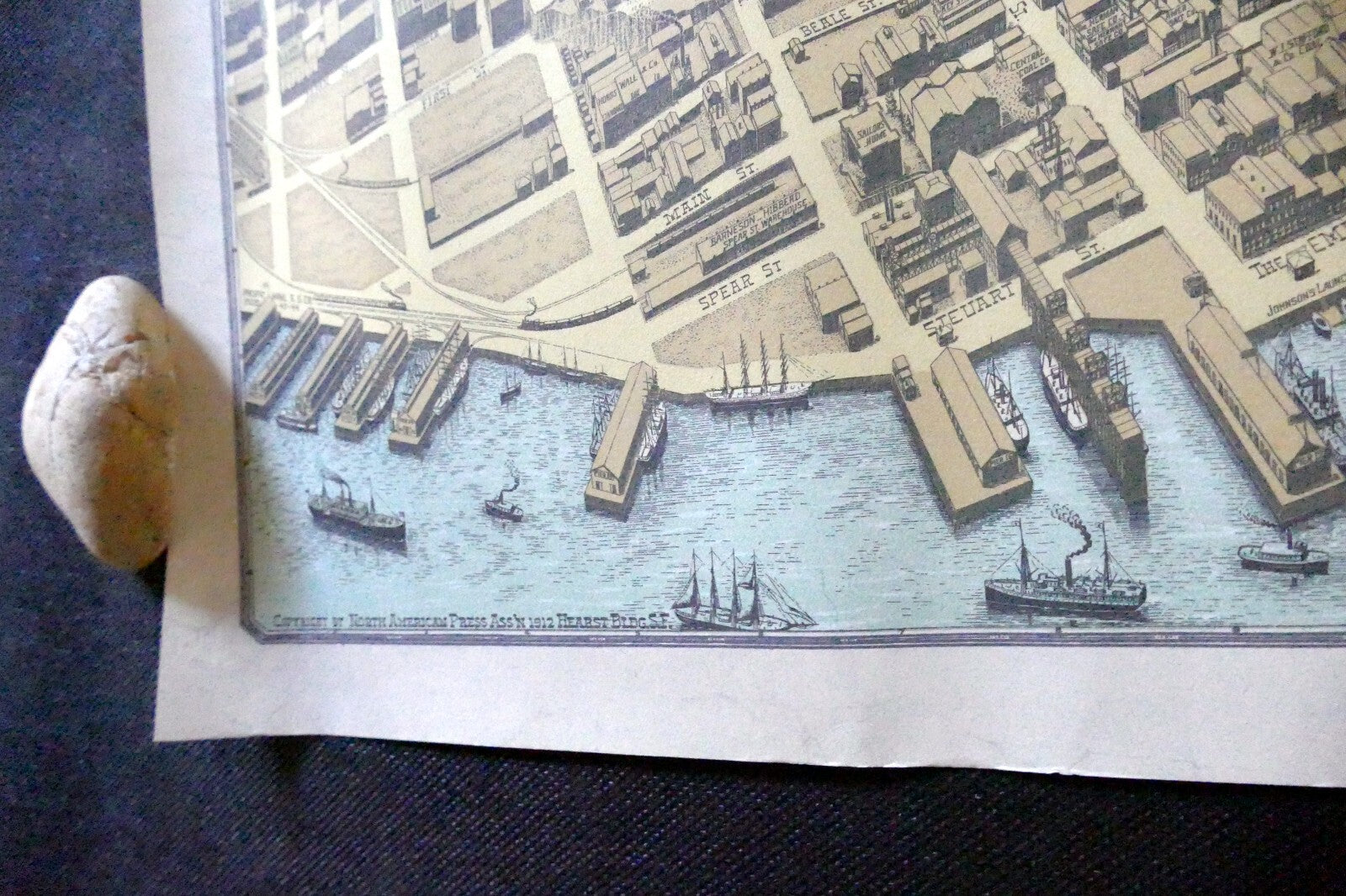 The Exposition City San Francisco 1912 Map Art Print Press Reprint 1970 16X23"