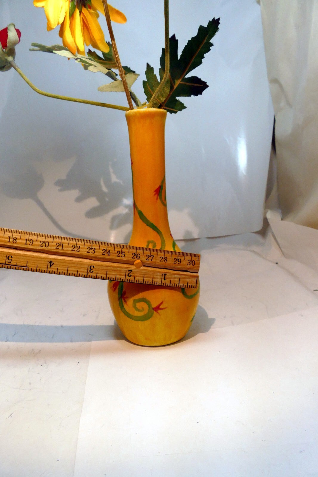 Alison 7" Yellow Glazed Vase, Flower Vase 17cm tall