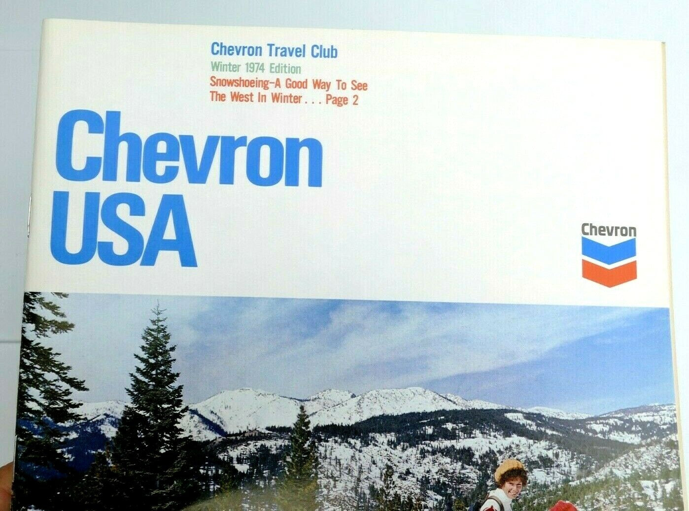 Winter 1974 chevron usa travel club magazine snowshoeing christmas tennis