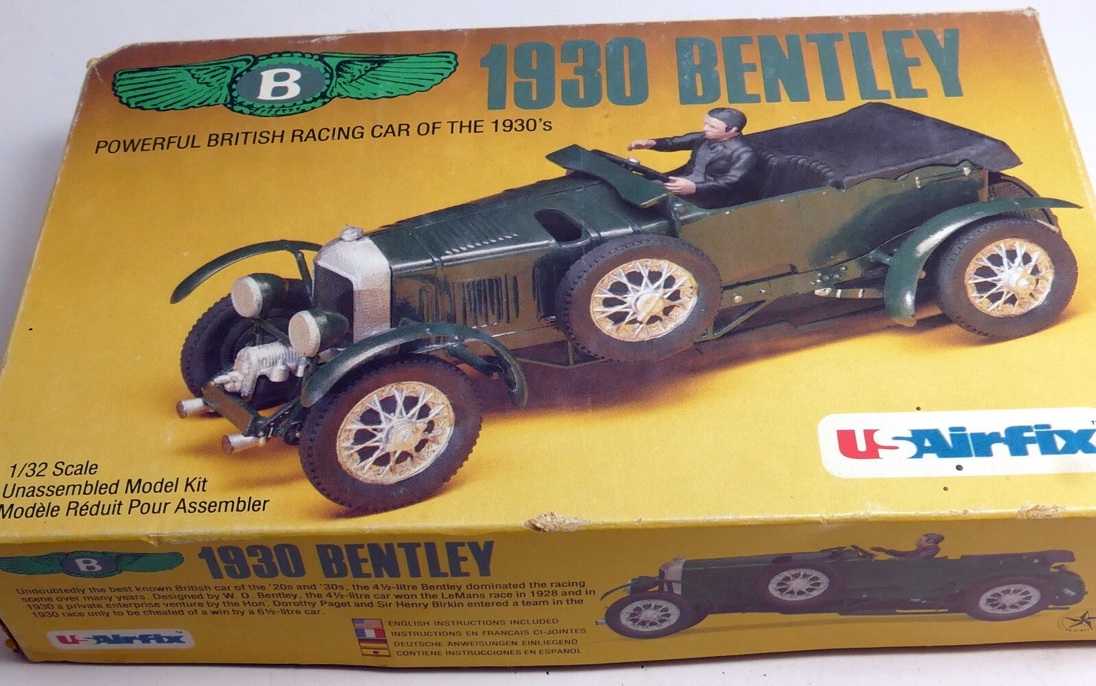 Usairfix 8202 1/32 scale 1930 bentley convertible british racing car model kit