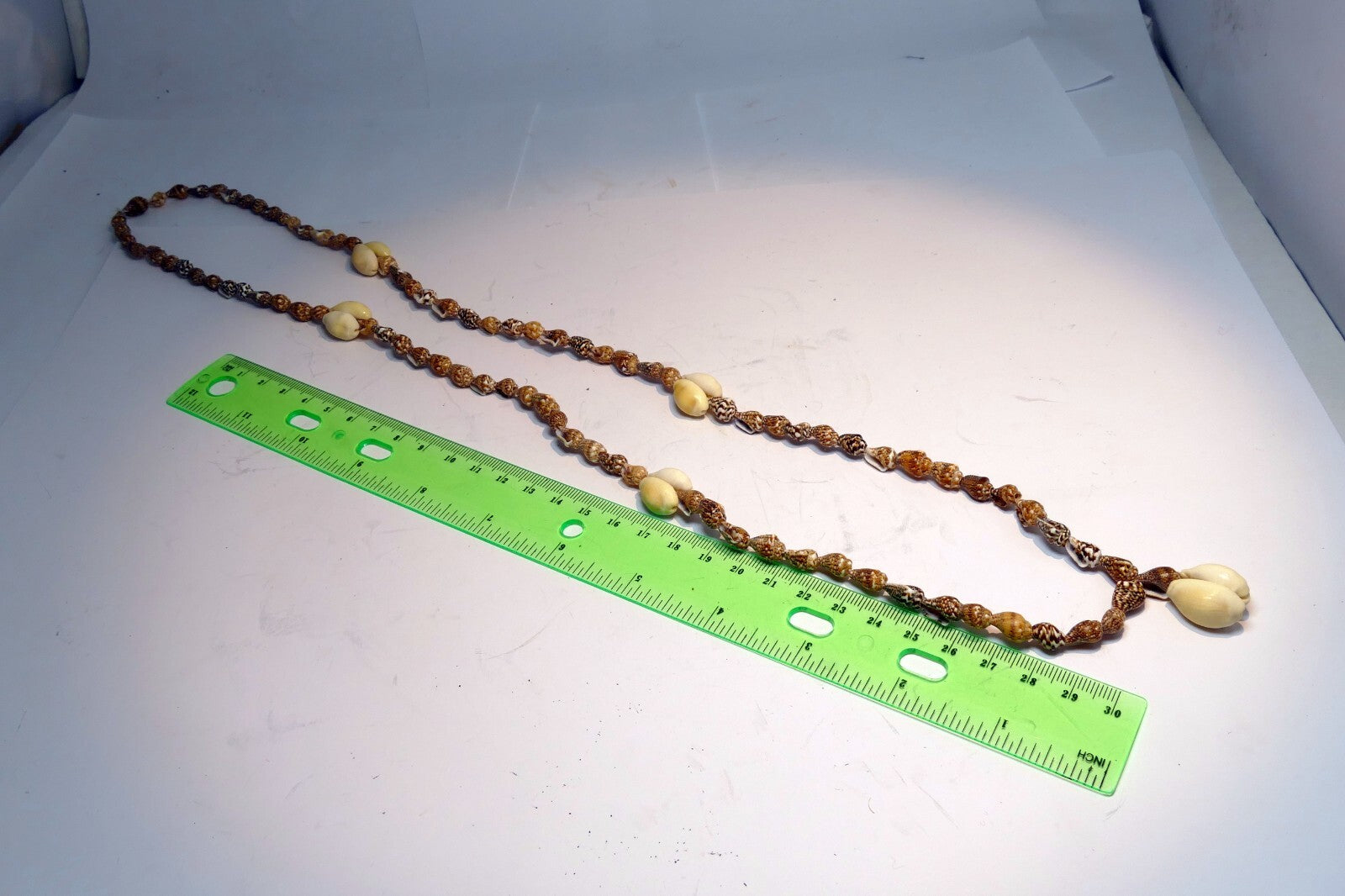 Cowrie Shell 17" Necklace Lei Jewelry Boho Surfer Brown-White glossy California