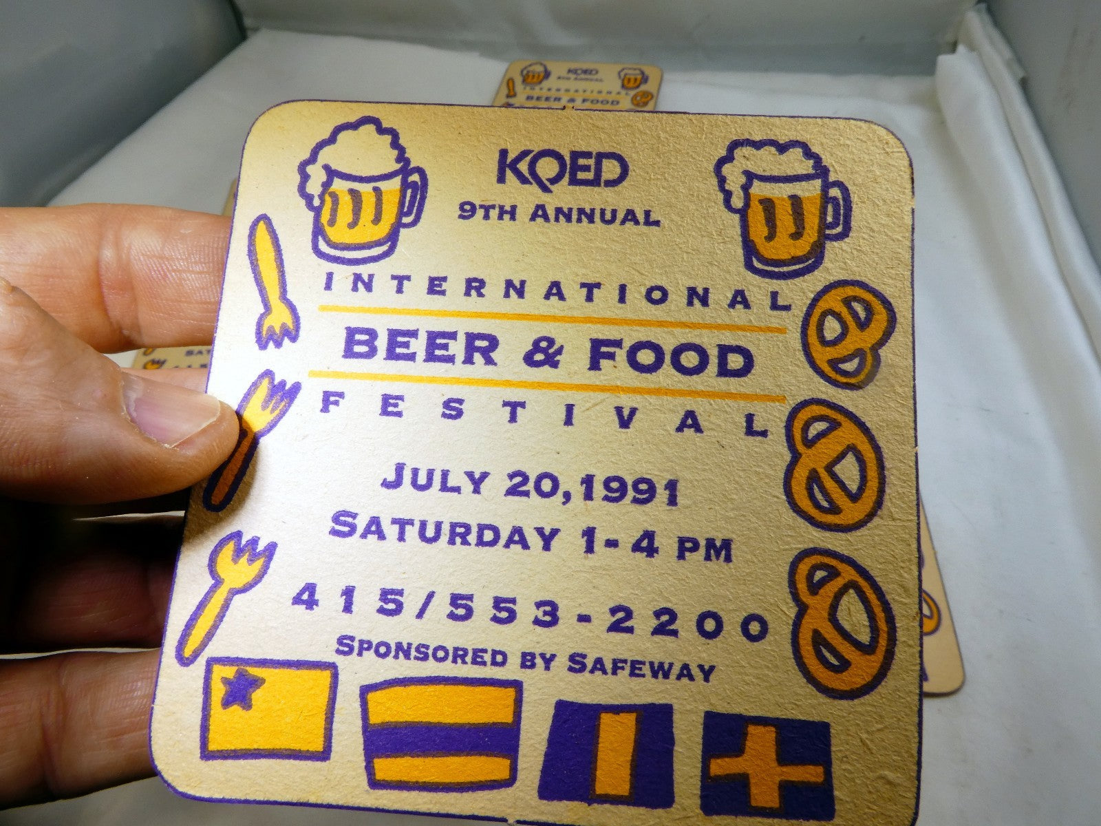 KQED Beer & Food Festival 1991 Bar Coaster Beer lot of 10