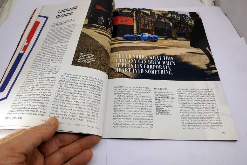 Car and Driver January 2020 magazine 10-Best Vehicles of the Year Jeep Corvette