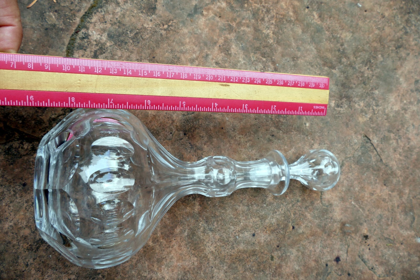 1 Litter Glass Decanter Lead Cut crystal With Stopper 8" tall