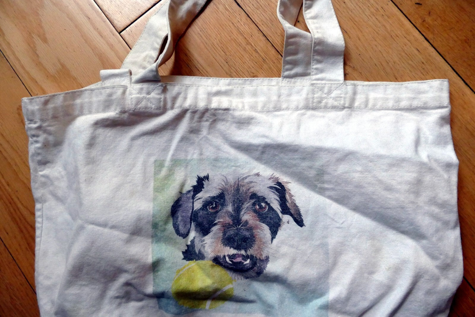 Schnauzer puppy terrier tote bag shopping bag