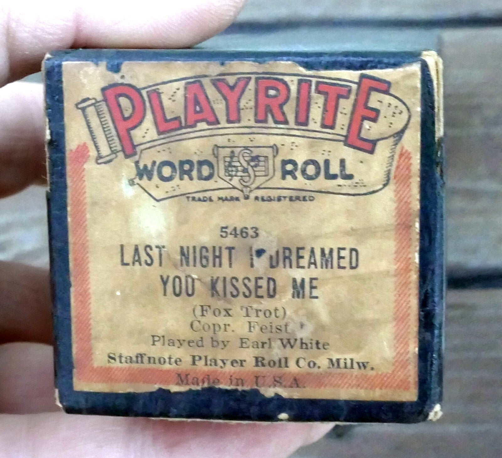Playrite word roll 5463 last night i dreamed you kissed me