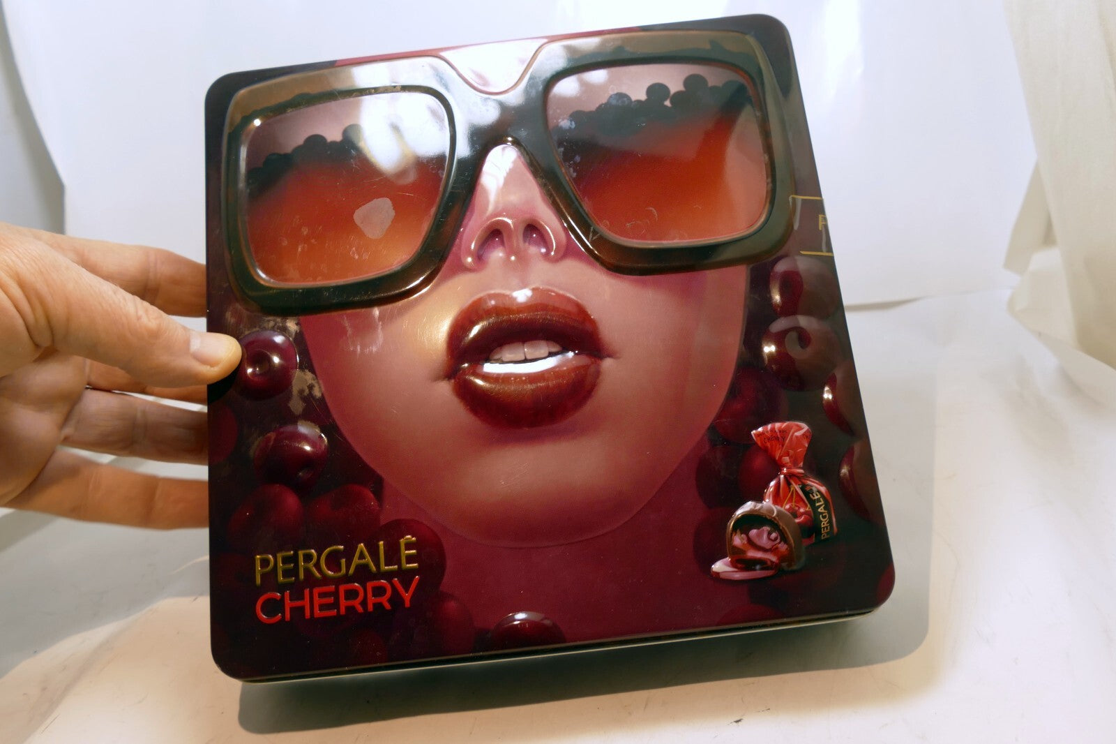 Pergale Cherry Metal Empty Tin/Container chocolate liquor candy