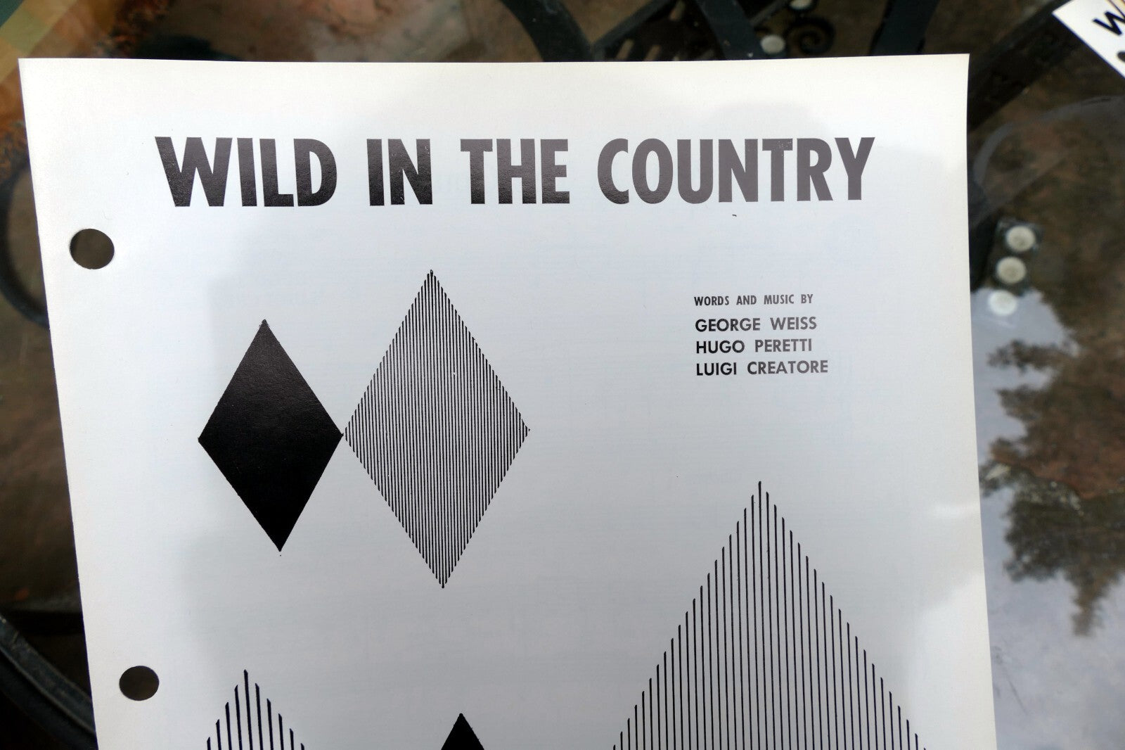 Wild in the country weiss peretti creatore sheet music 1961 presley