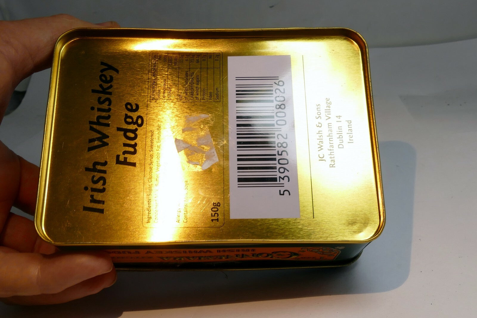 Empty Tin Box The Connemara Kitchen Irish Whiskey Fudge 5.5X4X2" Ireland 