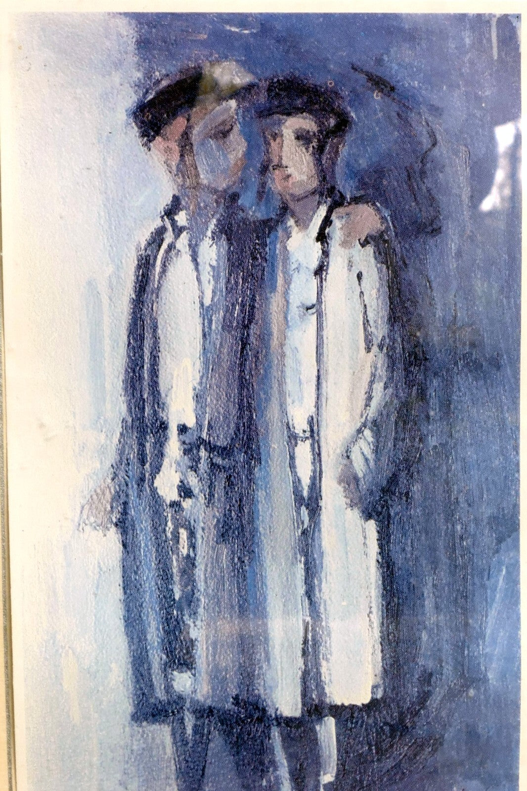 Ben zion magal boys print 4x7" framed matted signed haifa israel