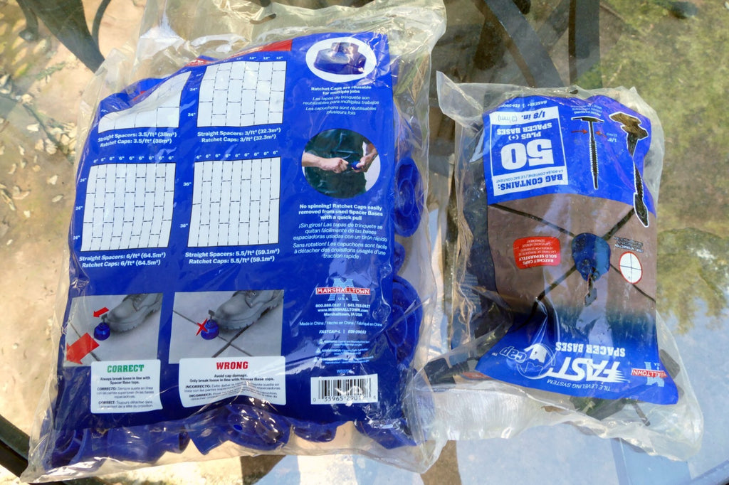 50 pack Fast Ratchet Caps Tile Leveling 1/8" with spacer bases