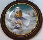 Fine china by viletta 1980 snow bunny by thornton utz collectors plate   mint