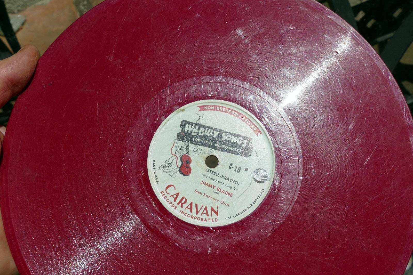 Jimmy Blaine Hillbilly Songs For Little Mountaineers 78 RPM C-19 Jimmy Blain