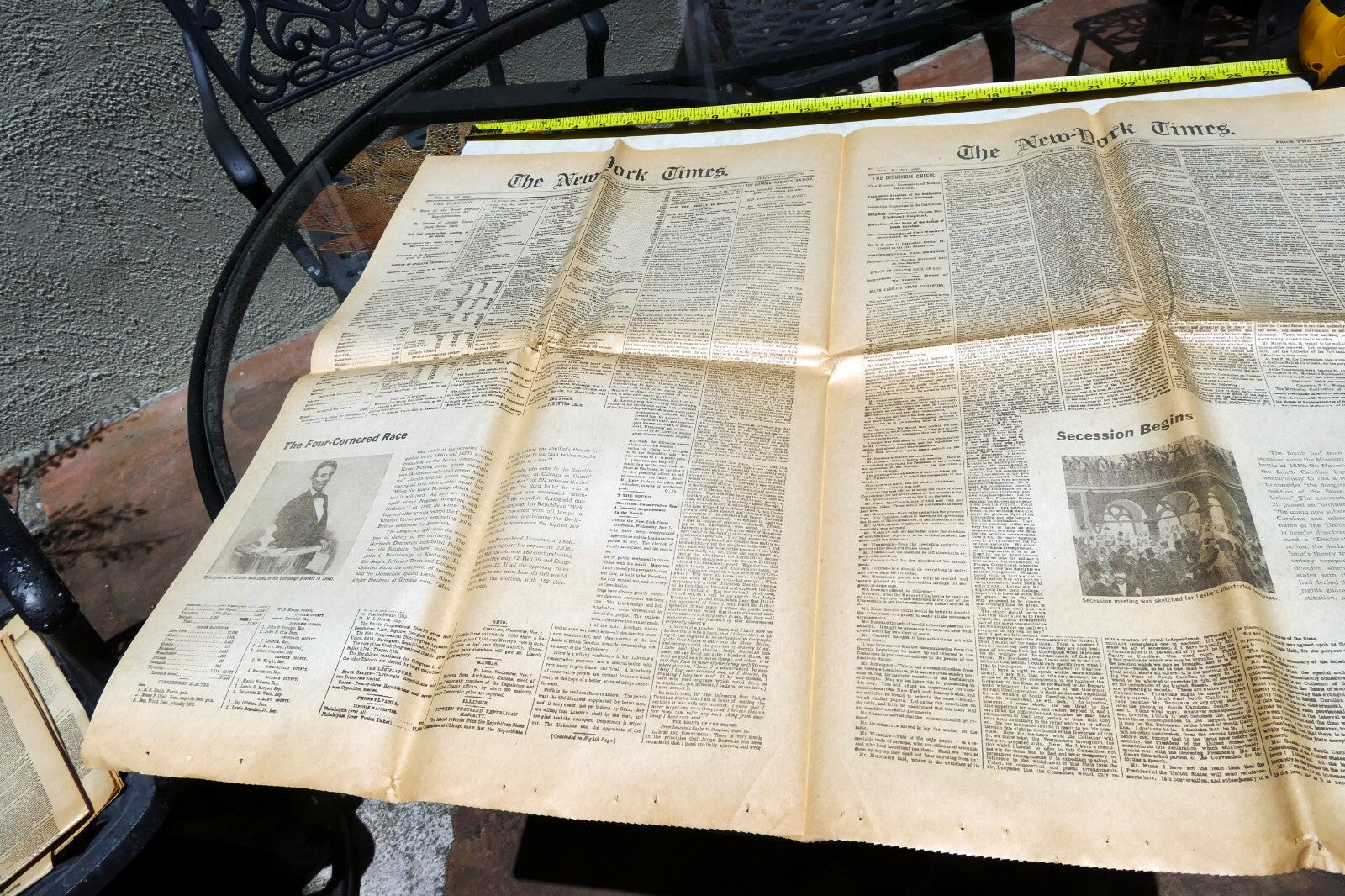New York Times  Dec. 21,  1860 - Reprint - Civil War, South Secession Begins