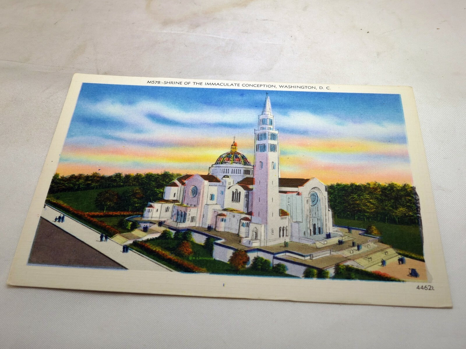 Post Card Shrine of the Immaculate Conception Washington DC Linen 1940's