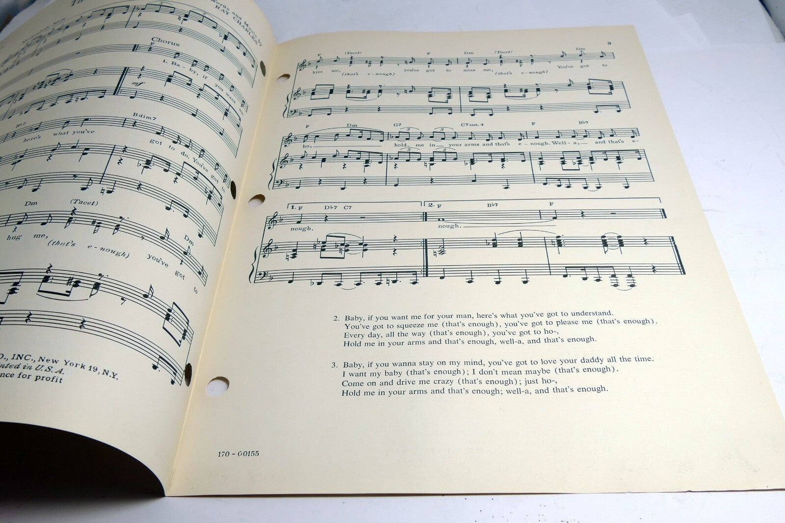 That's Enough by Ray Charles  1959  Sheet Music