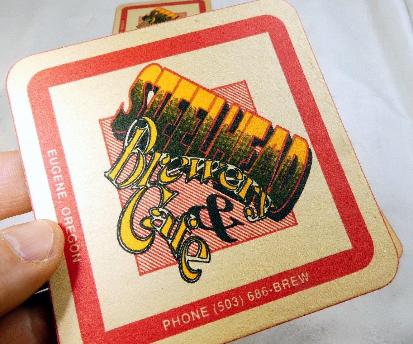 Steelhead brewery & cafe eugene oregon bar coaster beer lot 5