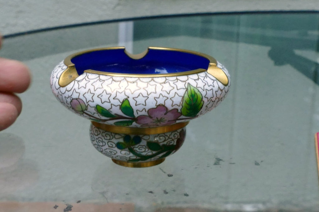 Cloisonne Ass Tray small tray enamel brass 3X3.X1"