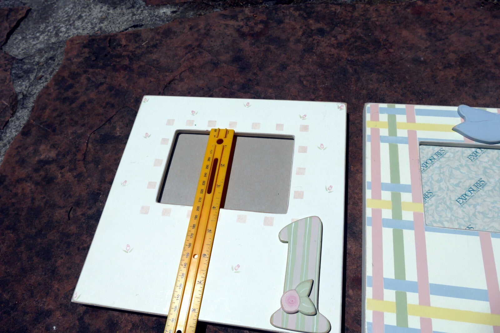 YEAR one and two 4X6" BABY Picture Photo Frame Display lot of 2