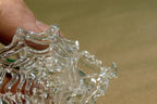 Spun Glass clear 2.5" hanging ornament angel with trumpet