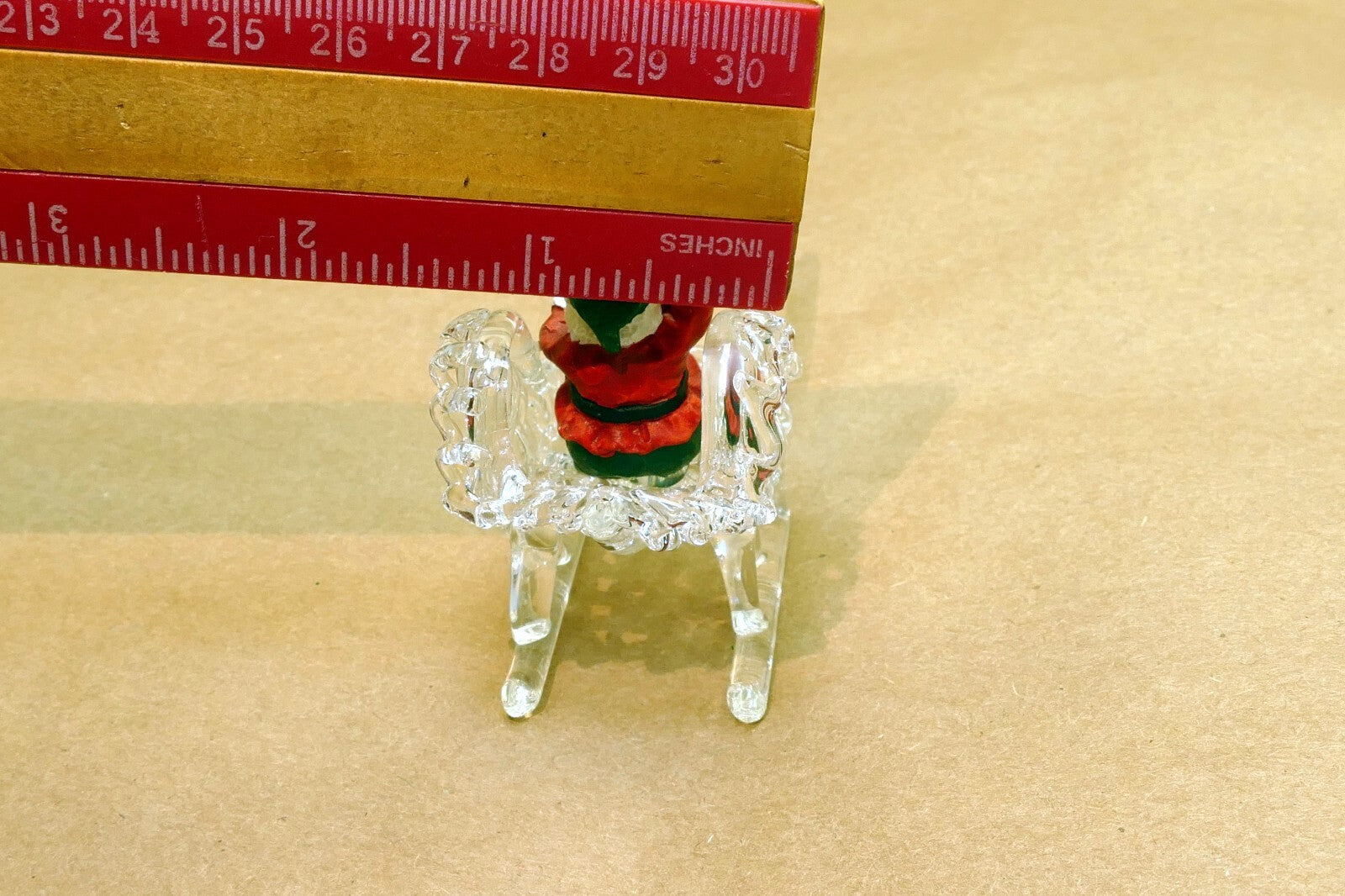 Spun Glass Crystal Christmas Ornament  Sled with Santa Claus (missing dear)