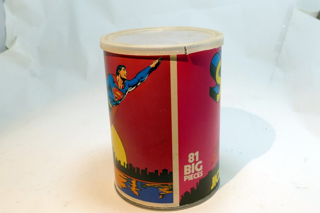 Empty tin container  for  1973 "Superman" Jigsaw Puzzle