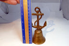 1.5" Solid Brass metal Bell with nautical Anchor missing clapper 