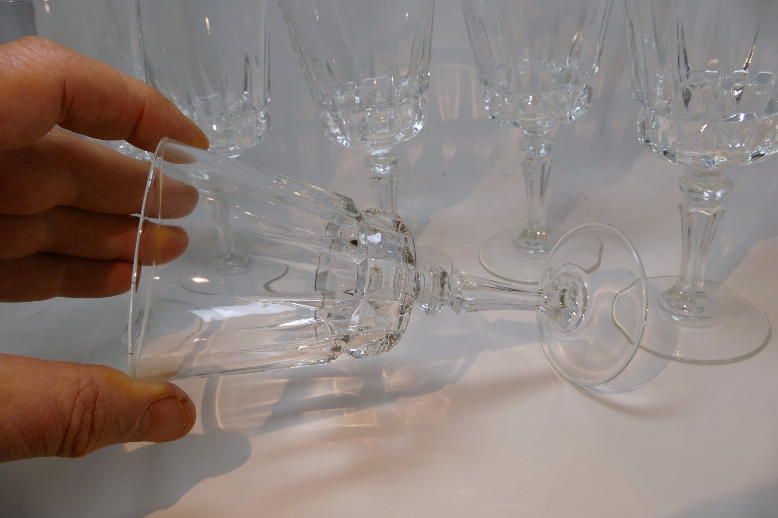 Cristal D'Arques Durand Crystal Chantelle Claret Wine Glass Goblet Set of 6