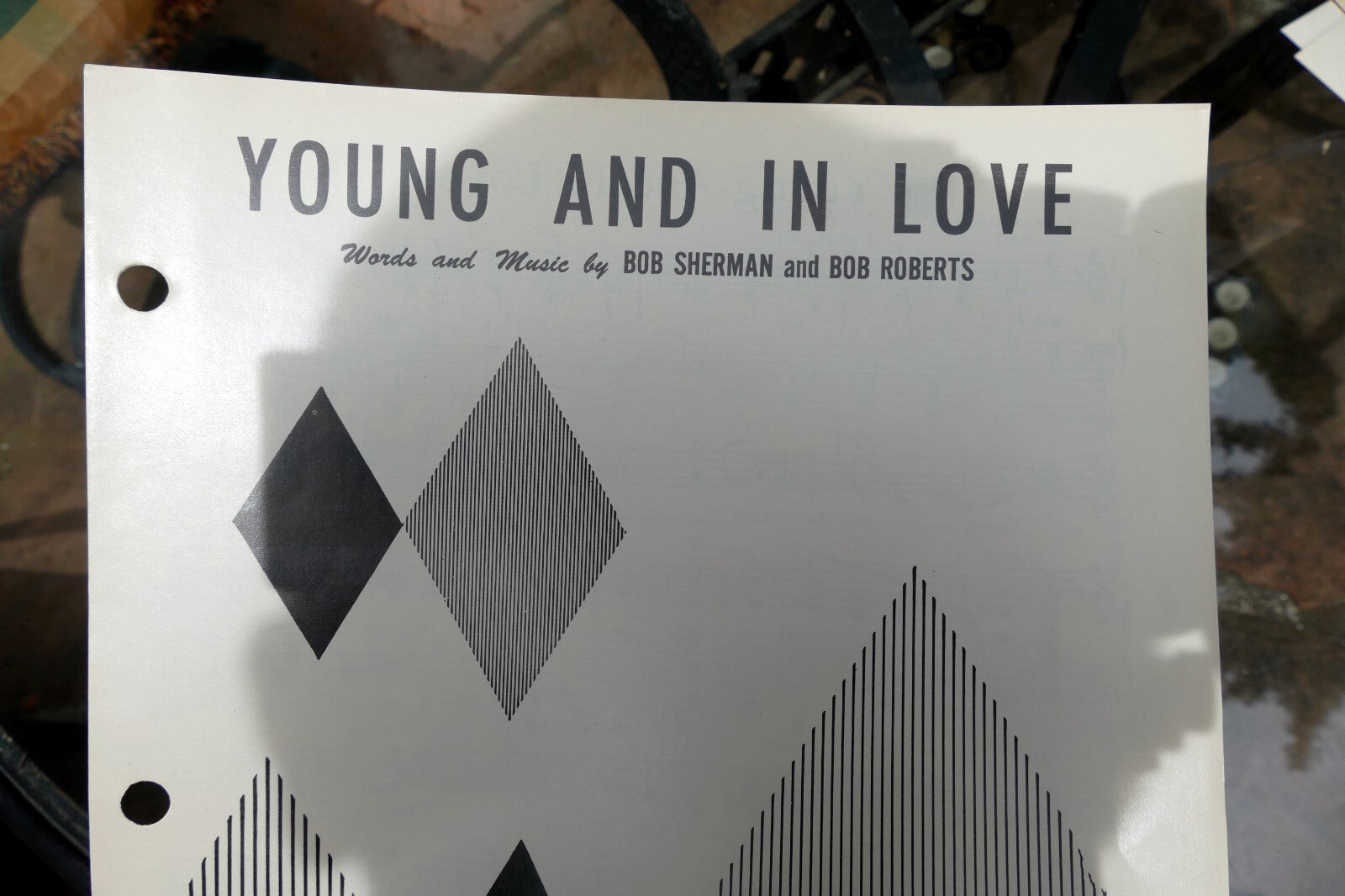 Young and in love by bob sherman roberts sheet music 1957