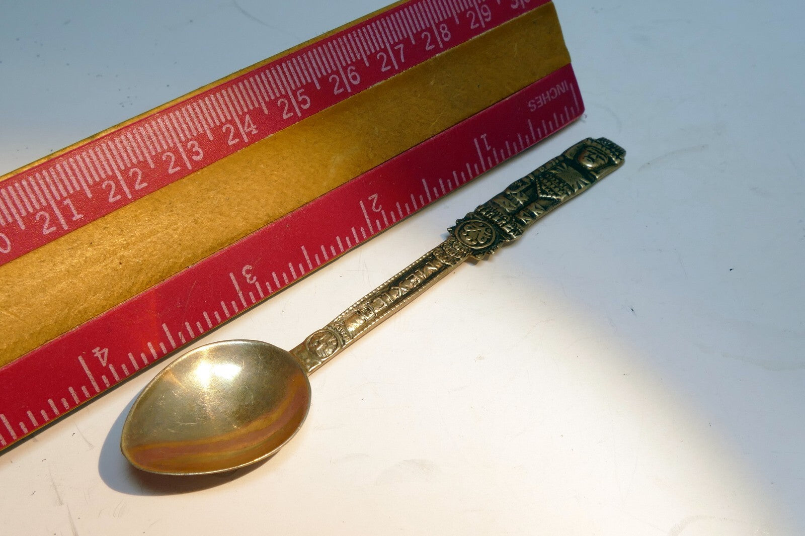 925 Sterling Silver - Aztec or Maya Tribal Warrior Spoon -  Mexico 10 gr.