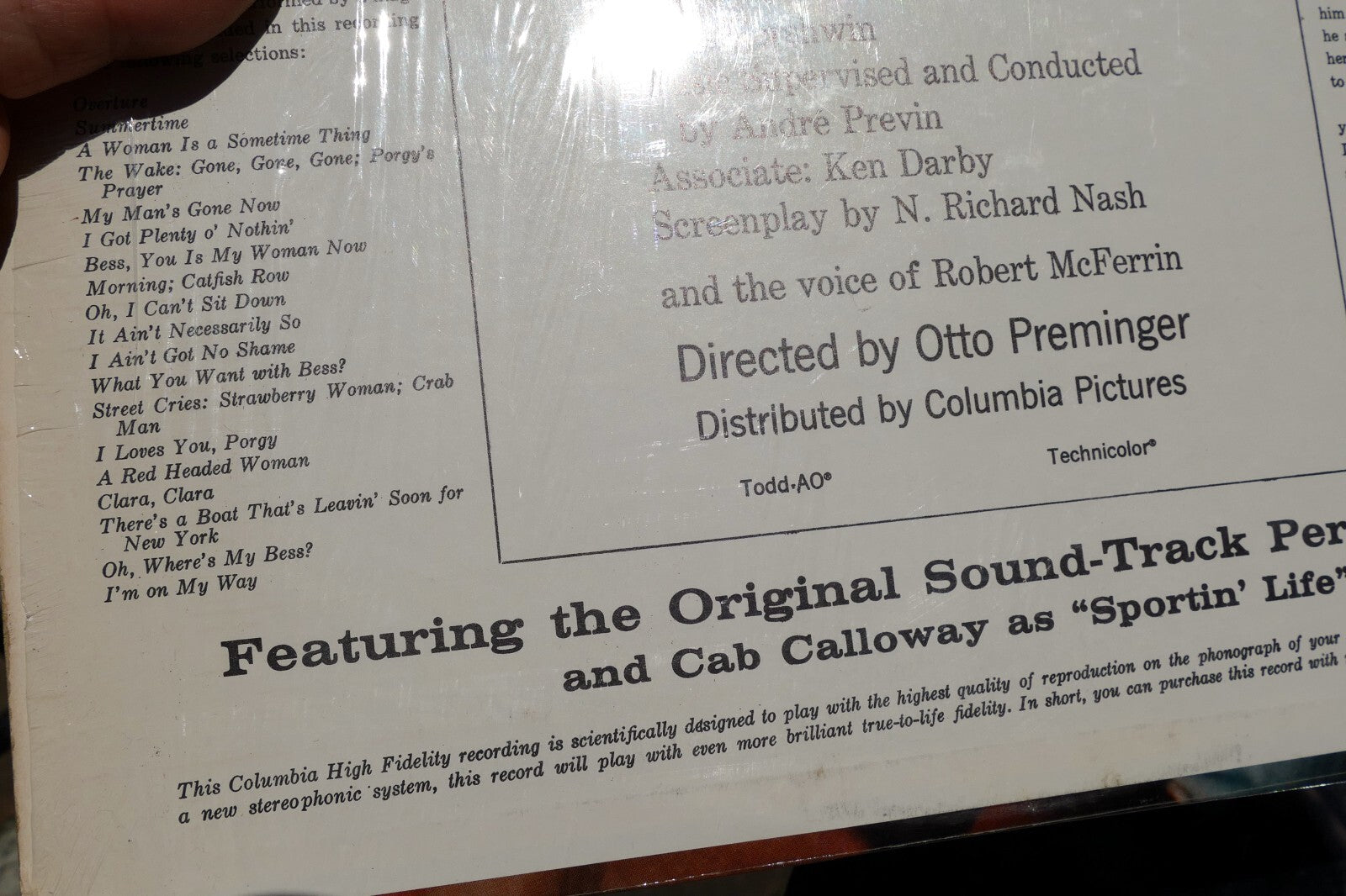 Samuel Goldwyn Porgy And Bess 1959 Mono Jazz/Musical Vinyl LP OL 5410 Columbia