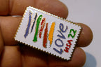 USPS Love Series (Love Birds) 22c US Stamp Collectible Enamel Pin - MINT