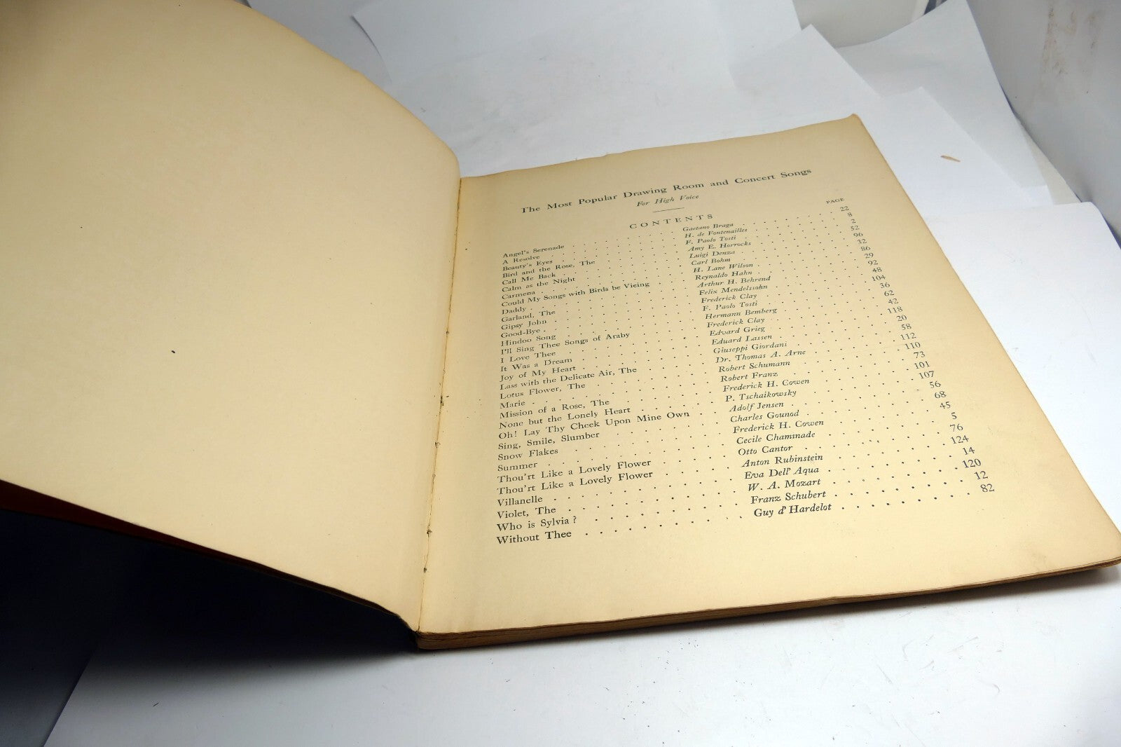 Most Popular Drawing Room and Concert Songs Sheet Music Book for High Voice 1912