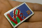 USPS Love Series (Love Birds) 8c US Stamp Collectible Enamel Pin - MINT