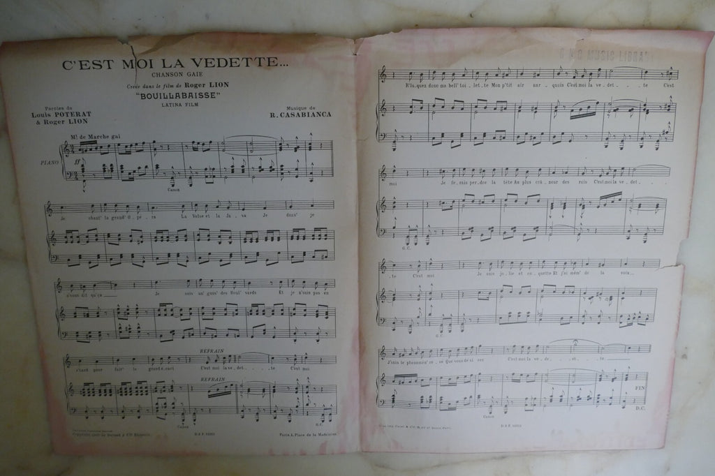 C'est Moi La Vedette 1932 by R. Casablanca and others from "Bouillabasse" film