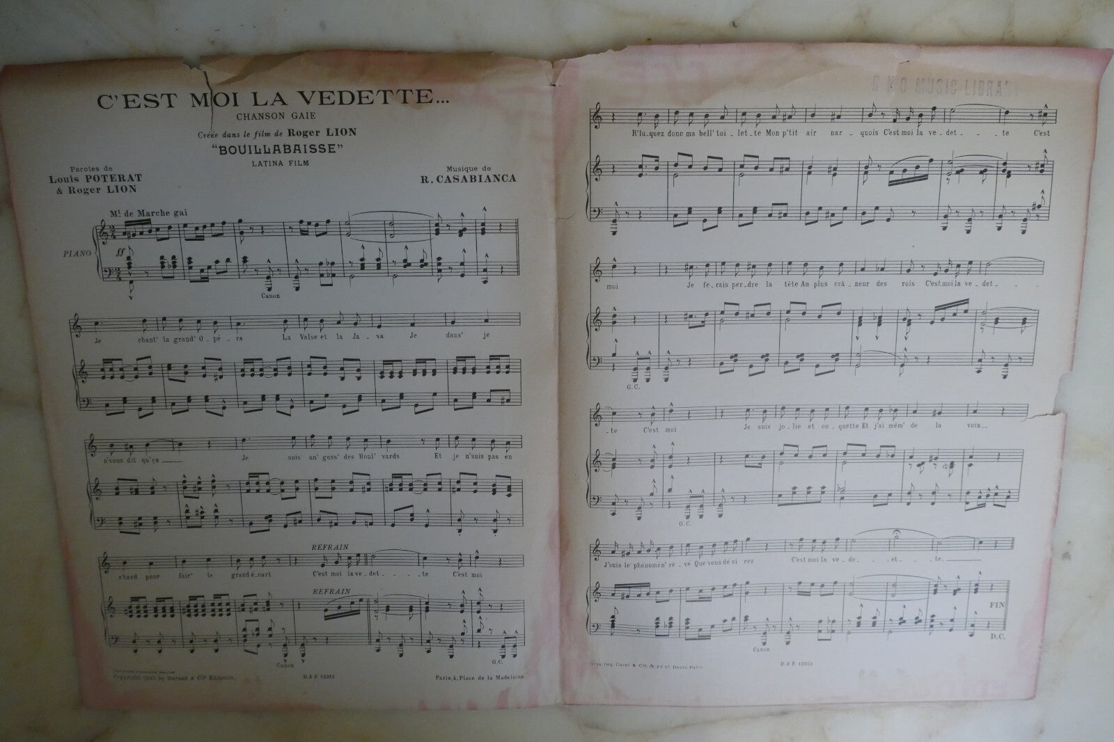 C'est Moi La Vedette 1932 by R. Casablanca and others from "Bouillabasse" film