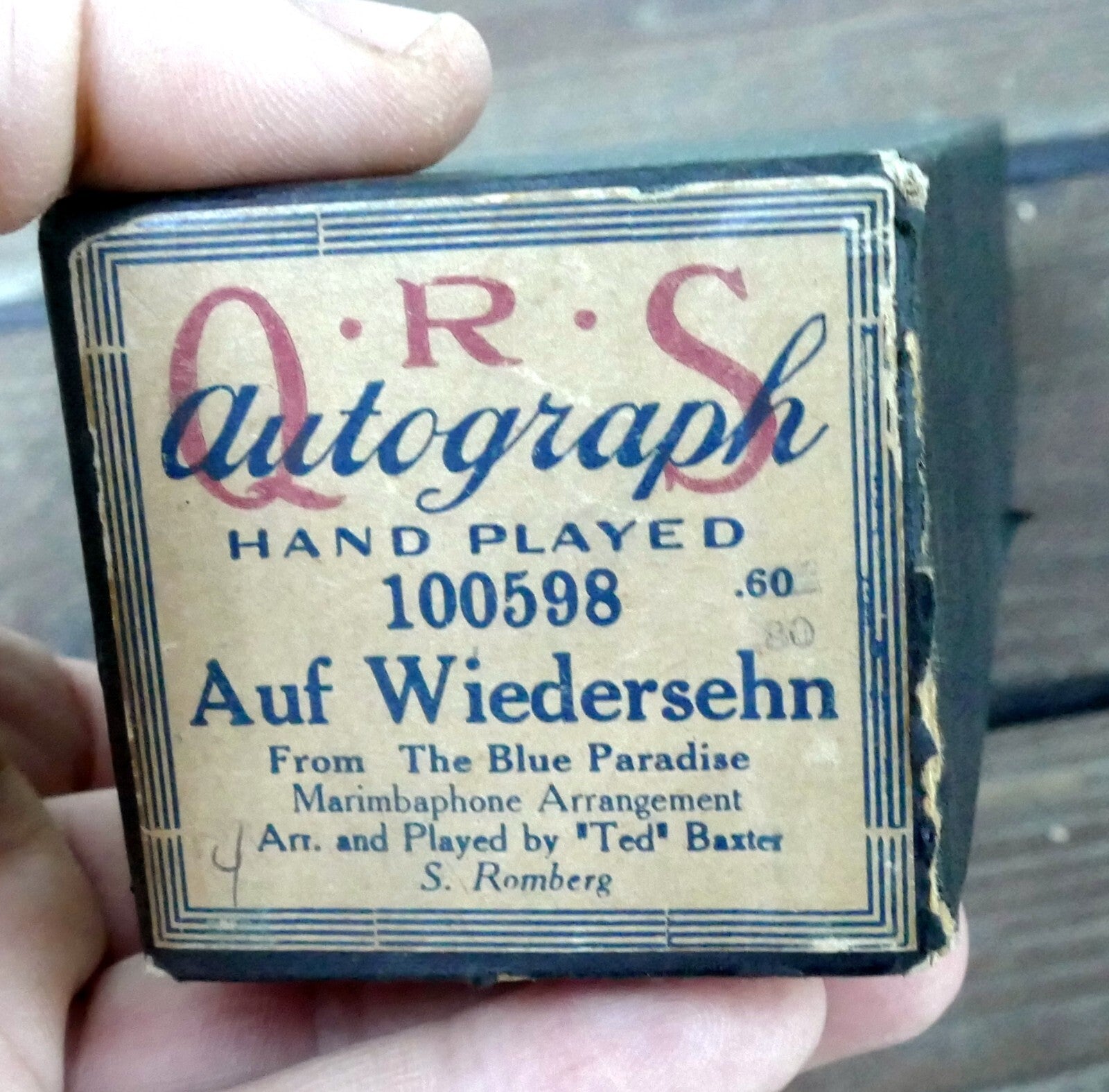 Qrs autograph 100598 auf wiedersehn the blue paradise sigmund romberg